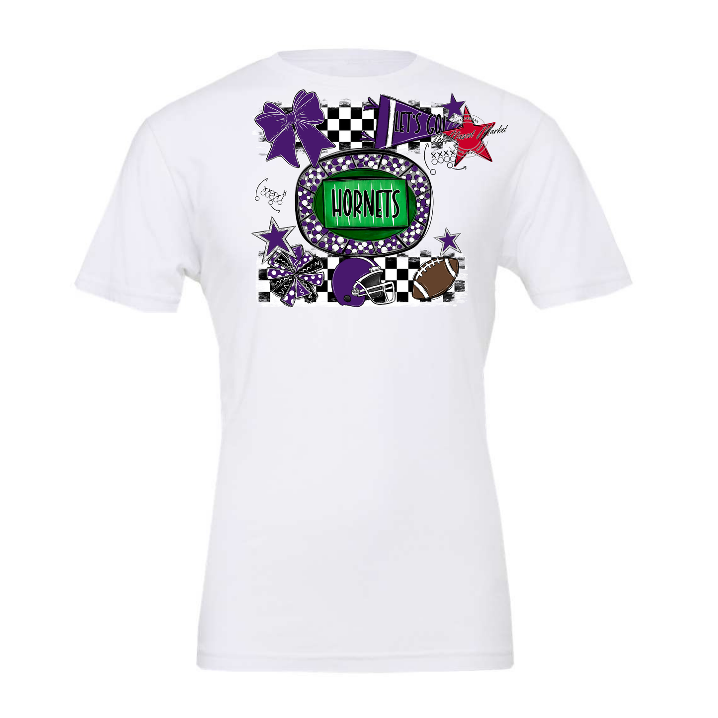 Hornets Checkers Spirit Design-Purple