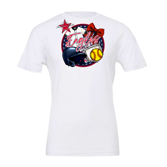 Eagles Circle Softball Design-Navy-Red