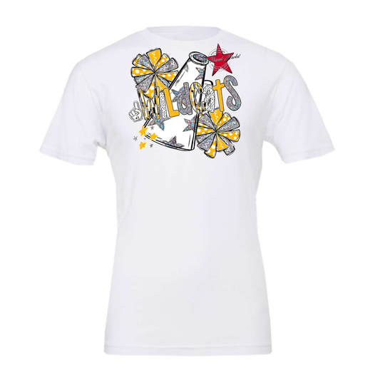 Wildcats Cheer Megaphone Scrape-Yellow