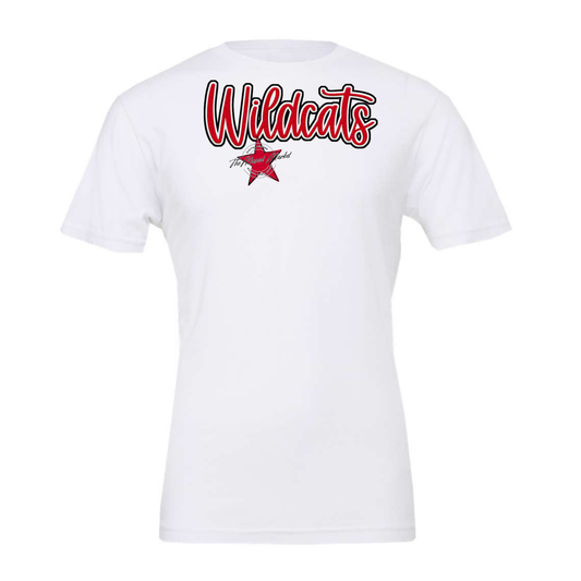 Wildcats Faux Chenille Patch-Red