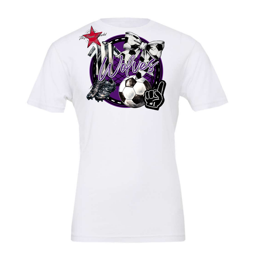 Wolves Circle Soccer Design-Purple