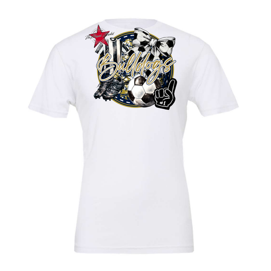 Bulldogs Circle Soccer Design-Navy-Gold