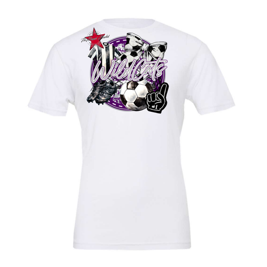 Wildcats Circle Soccer Design-Purple-Grey