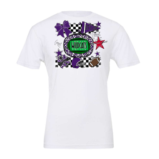 Wildcats Checkers Spirit Design-Purple