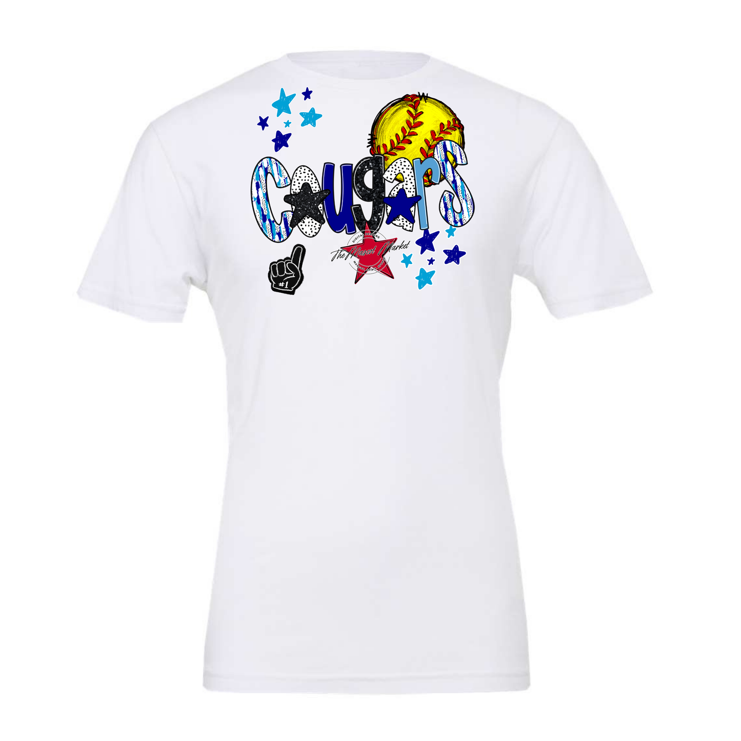 Cougars Softball Scrape-Blue-Carolina Blue