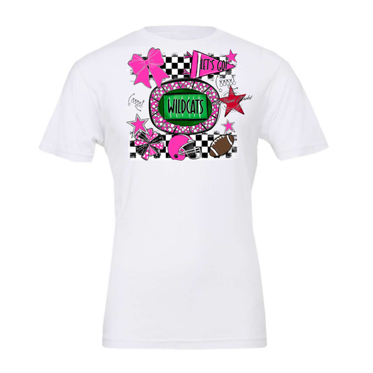 Wildcats Checkers Spirit Design-Pink