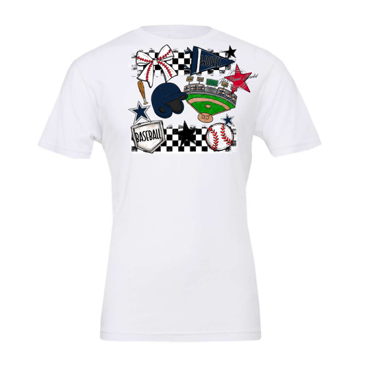 Wolves Checkers Baseball Spirit Design-Navy