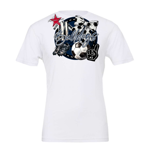 Bulldogs Circle Soccer Design-Navy