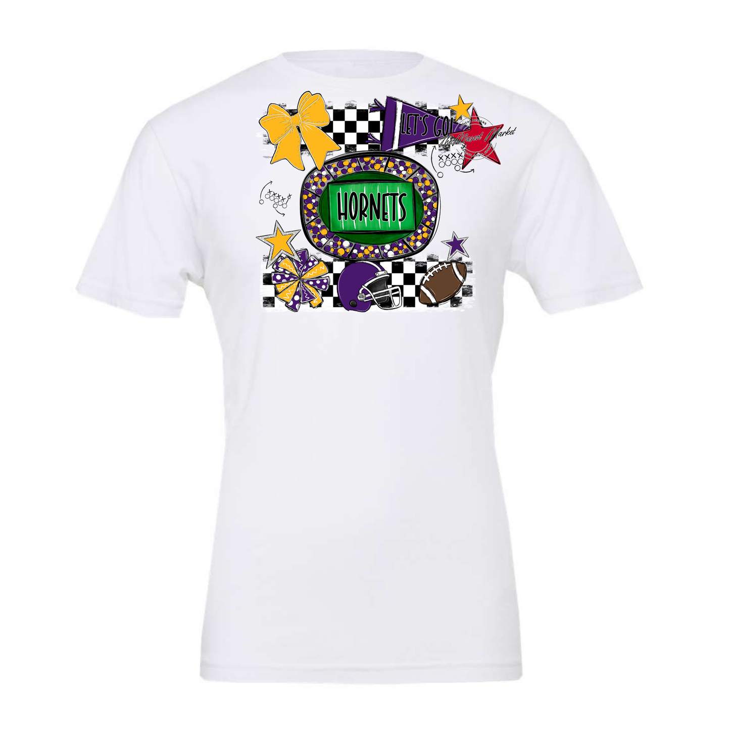 Hornets Checkers Spirit Design-Purple-Yellow