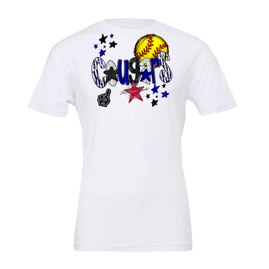 Cougars Softball Scrape-Blue