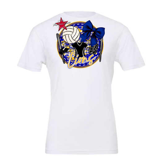 Lions Circle Volleyball Design-Blue-Yellow