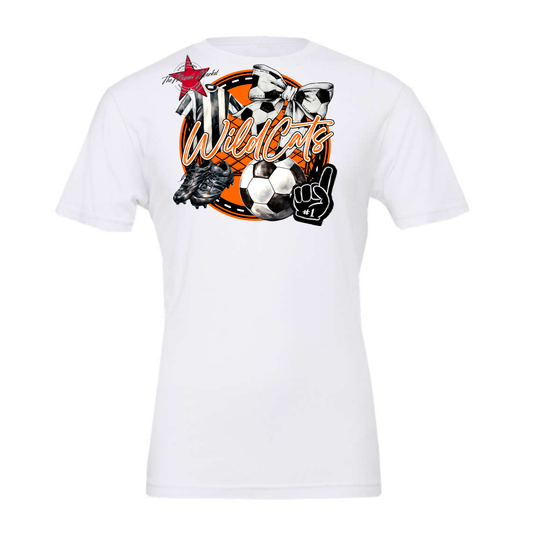 Wildcats Circle Soccer Design-Orange