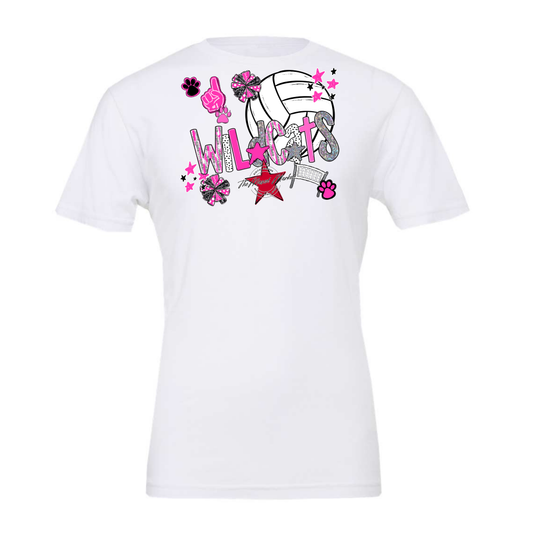 Wildcats Volleyball Scrape-Pink