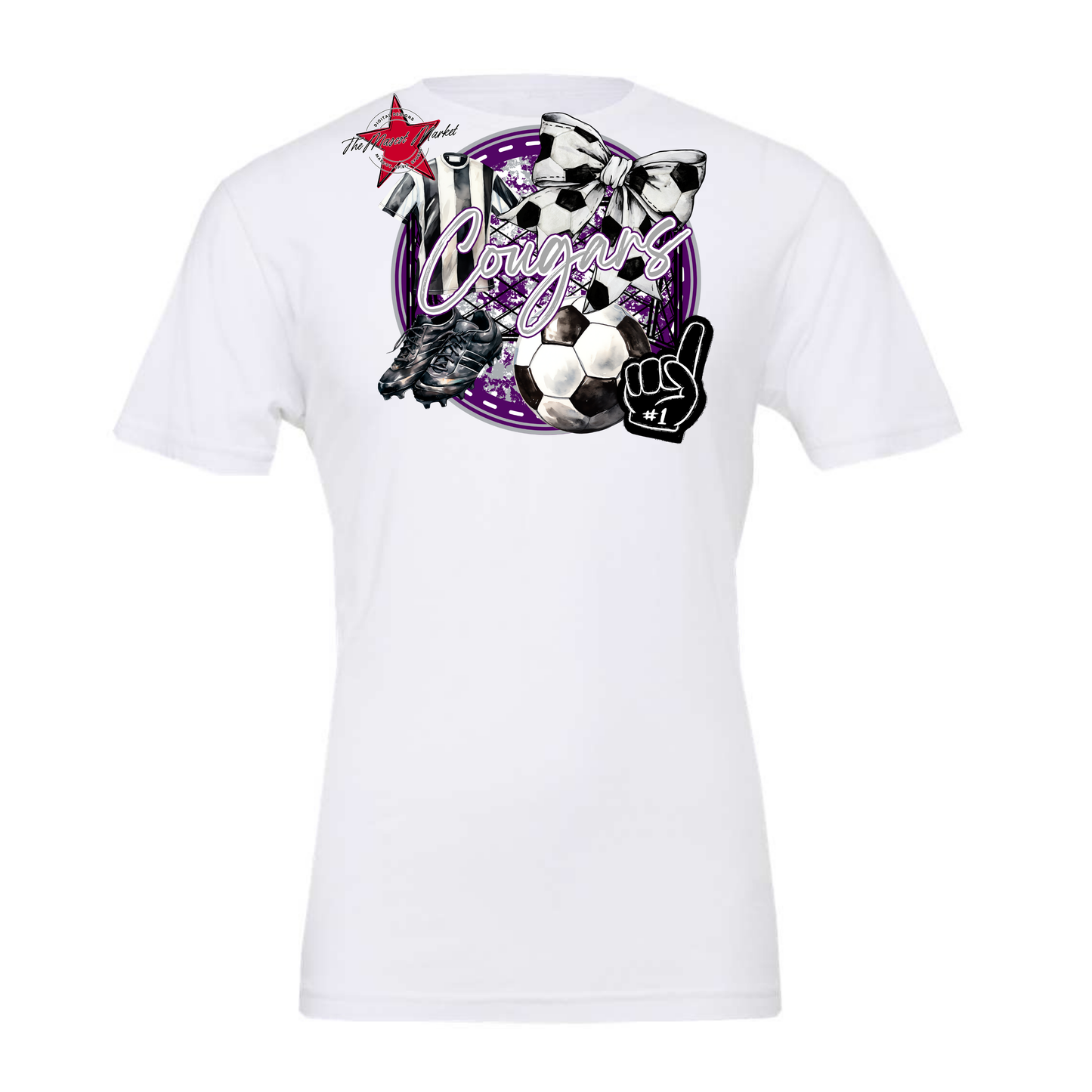 Cougars Circle Soccer Design-Purple-Grey