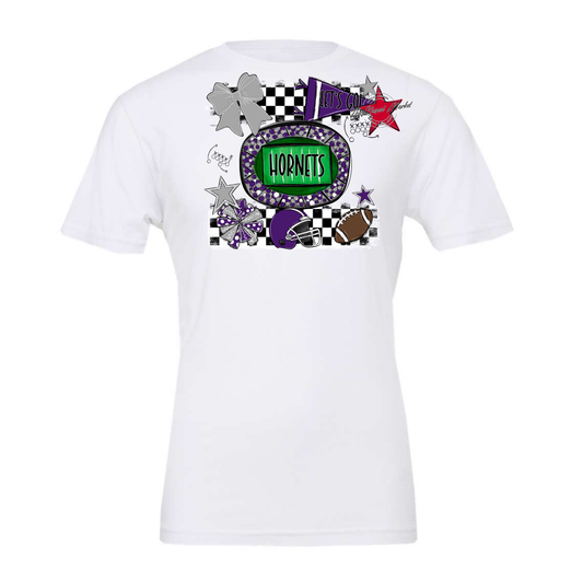 Hornets Checkers Spirit Design-Purple-Grey