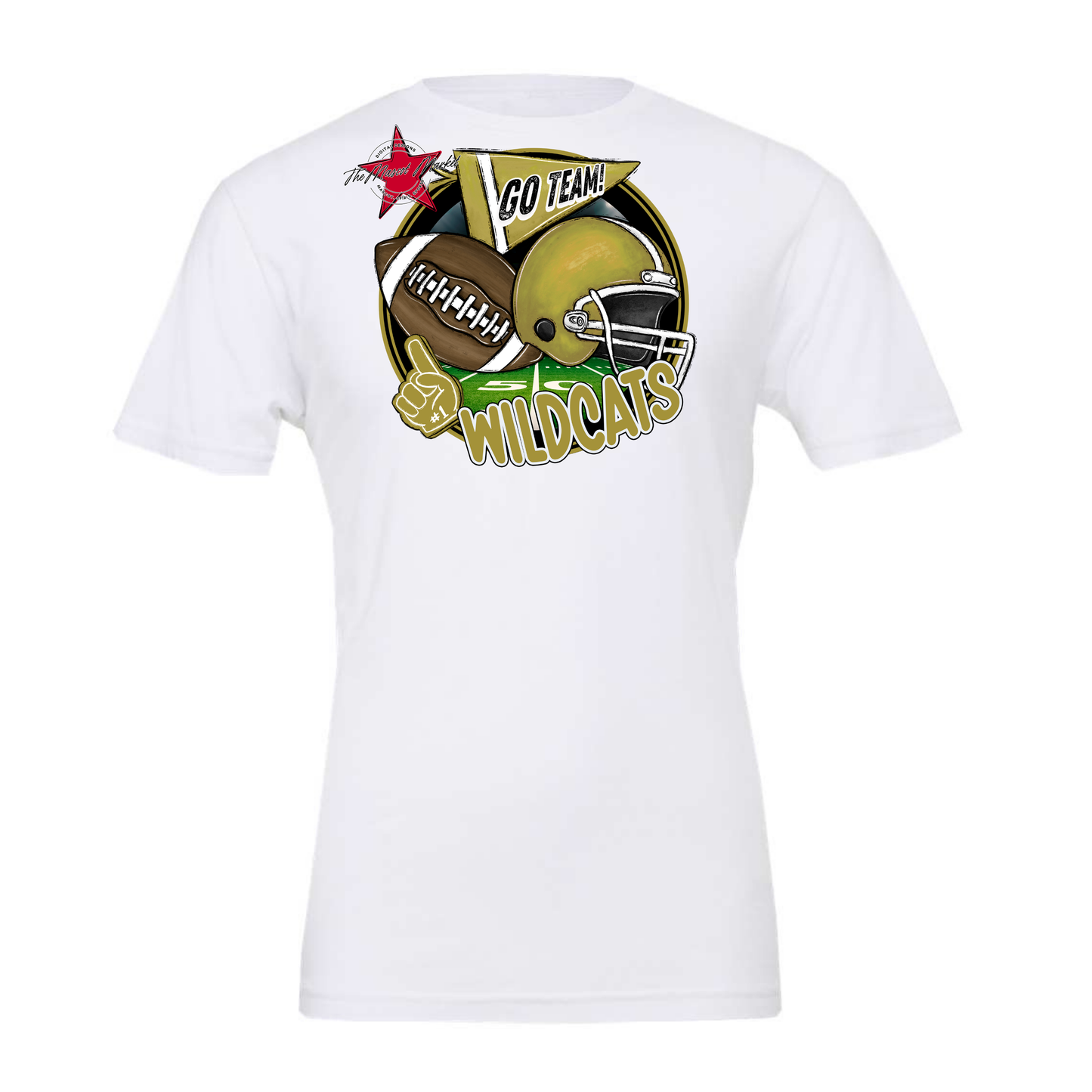 Wildcats Circle Football Design-Gold