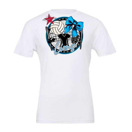 Lions Circle Volleyball Design-Carolina Blue