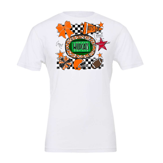 Wildcats Checkers Spirit Design-Orange