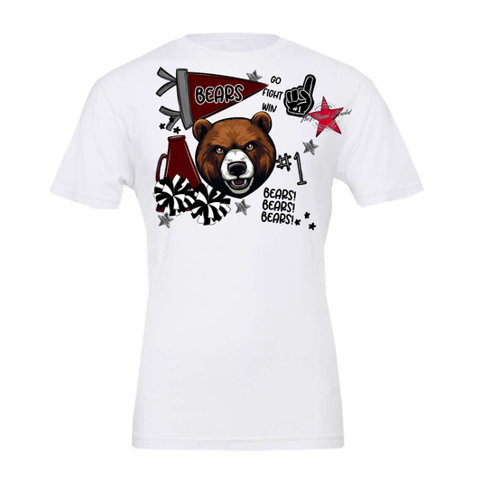 Bears Mixed Mascot Spirit Design-Maroon