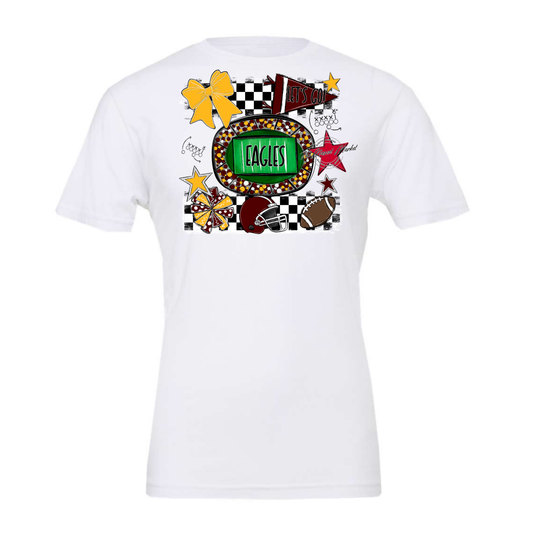 Eagles Checkers Spirit Design-Maroon-Yellow