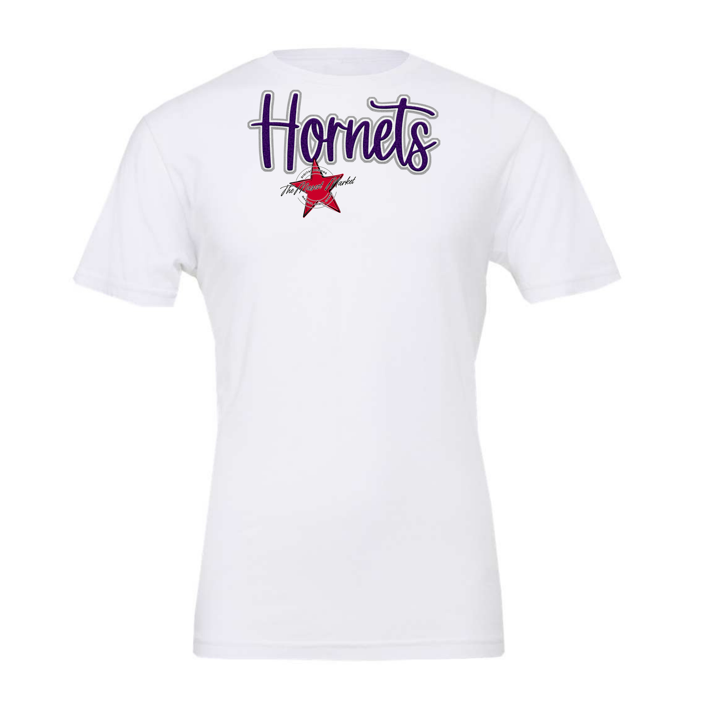 Hornets Faux Chenille Patch-Purple-Grey