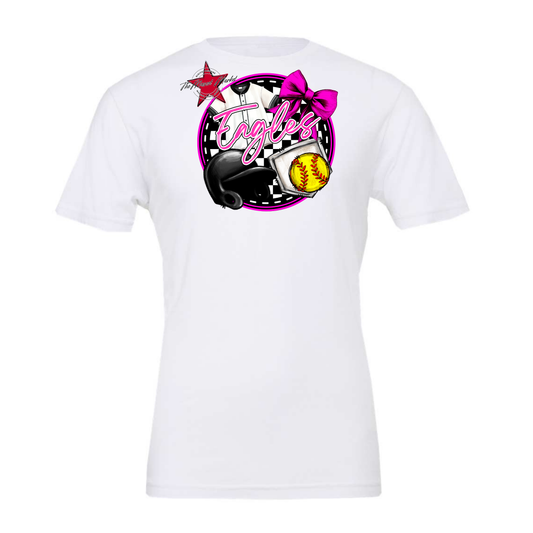 Eagles Circle Softball Design-Pink