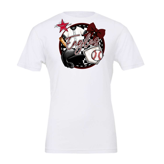 Eagles Circle Baseball Design-Maroon