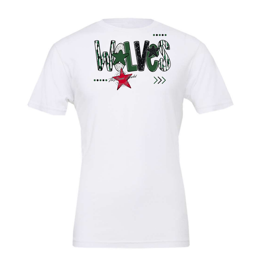 Wolves Brushstroke Alpha w Arrows-Green