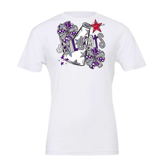 Wildcats Cheer Megaphone Scrape-Purple