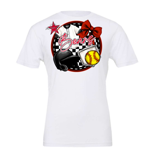 Bears Circle Softball Design-Red