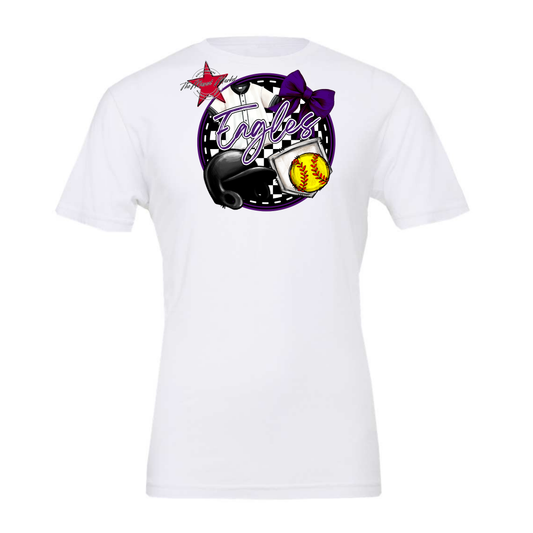 Eagles Circle Softball Design-Purple