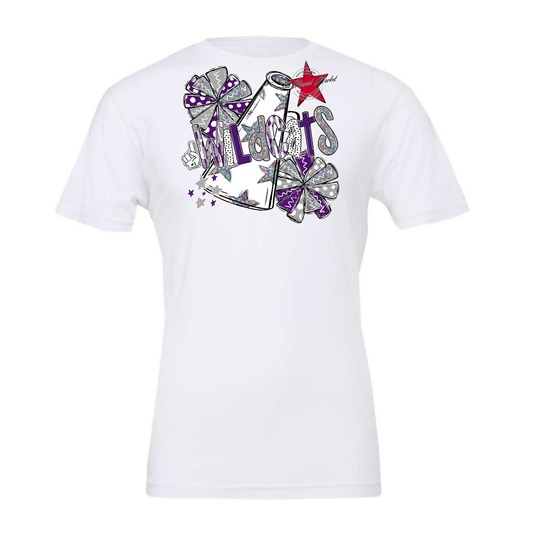 Wildcats Cheer Megaphone Scrape-Purple-Grey