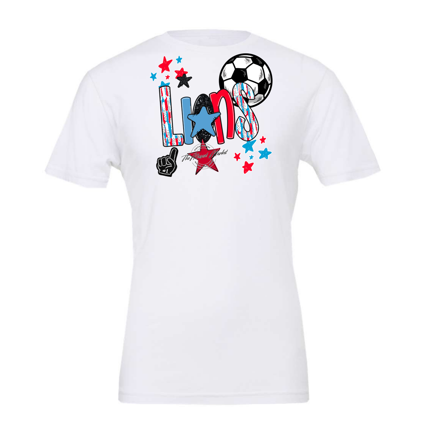 Lions Soccer Scrape-Carolina Blue-Red