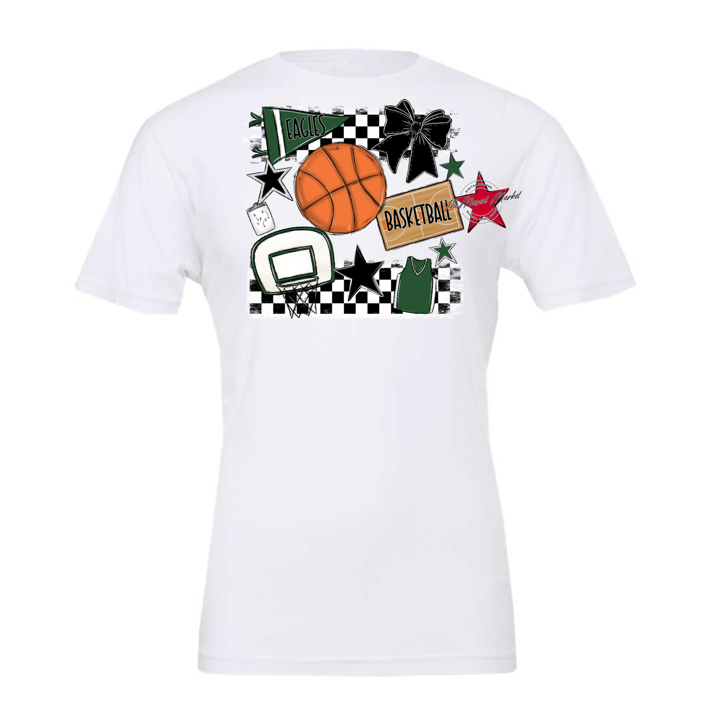 Eagles Basketball Checkers Design-Green