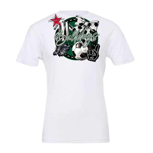 Bulldogs Circle Soccer Design-Green