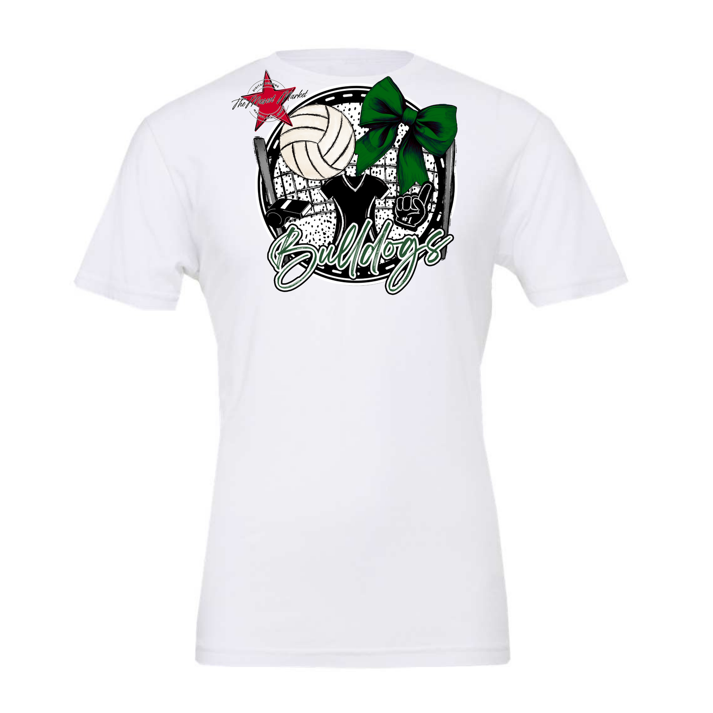 Bulldogs Circle Volleyball Design-Green