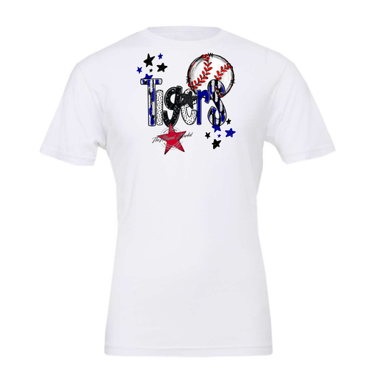 Tigers Baseball Scrape-Blue