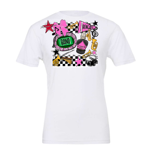 Bengals Band Checkers Design-Baby Pink