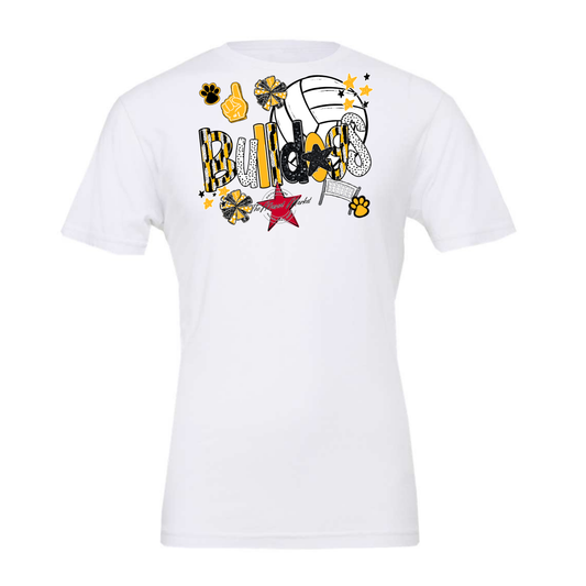 Bulldogs Volleyball Scrape-Yellow