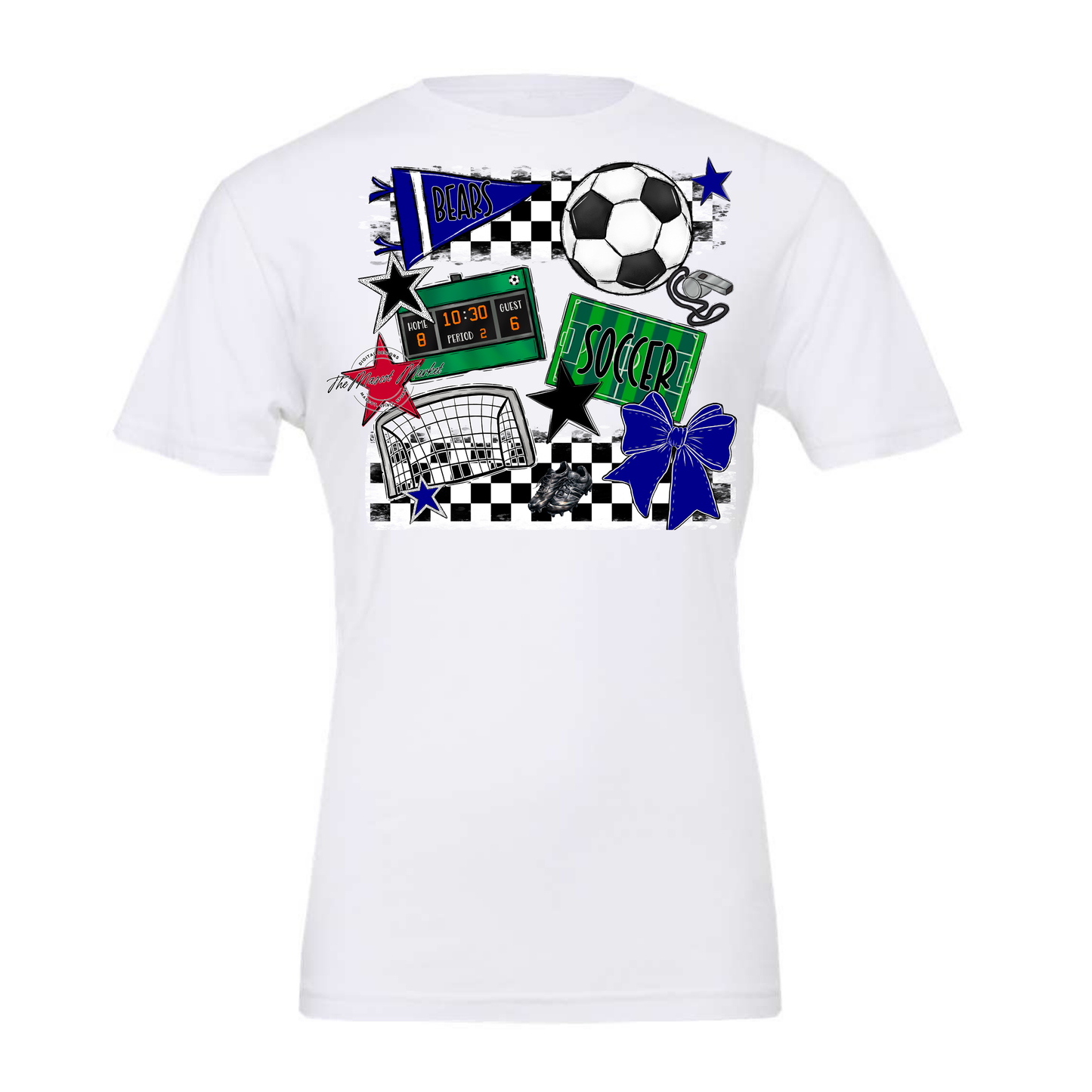 Bears Soccer Checkers Design-Blue