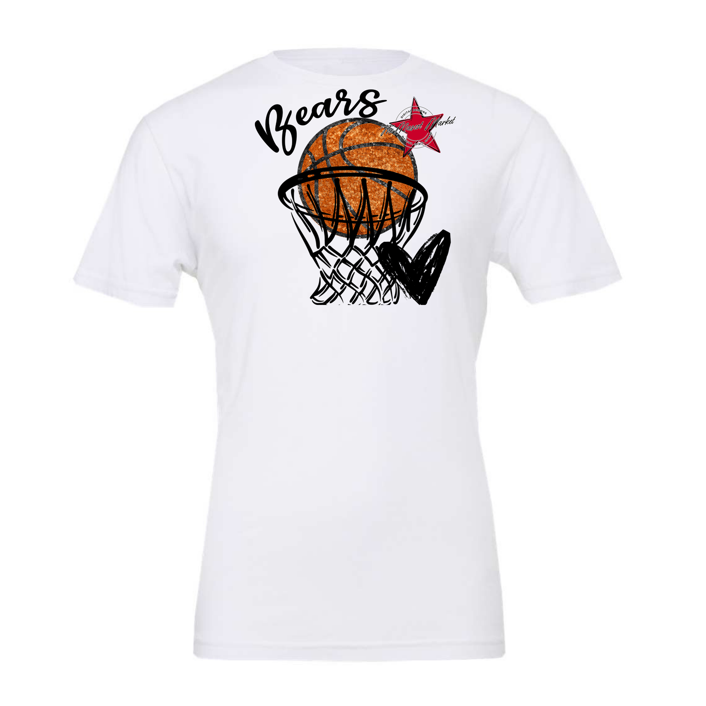 Bears Basketball Sequins w Net-Black