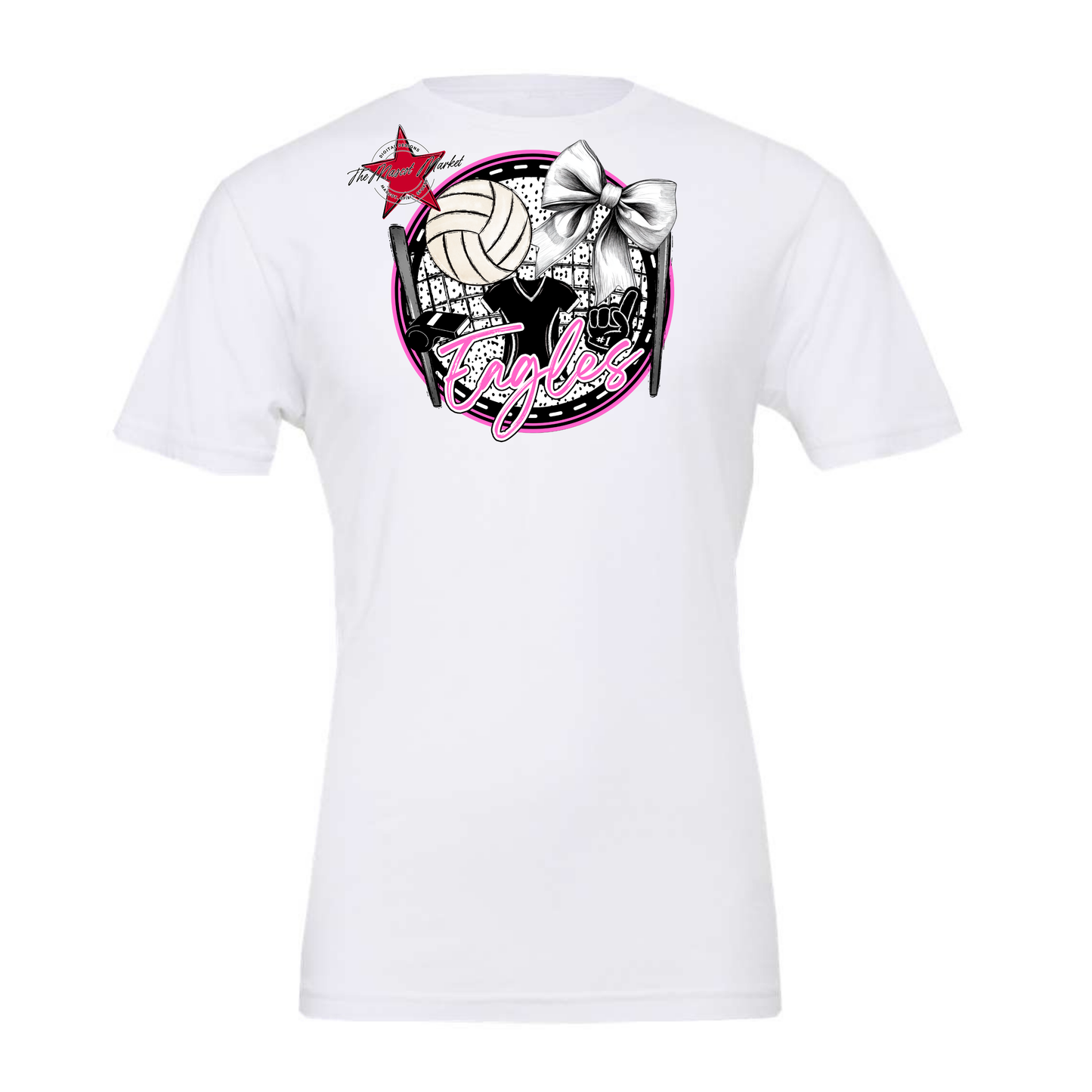 Eagles Circle Volleyball Design-Baby Pink