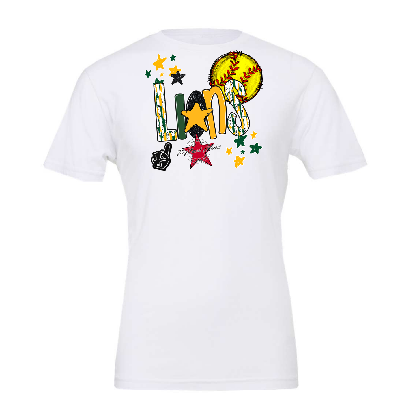 Lions Softball Scrape-Green-Yellow