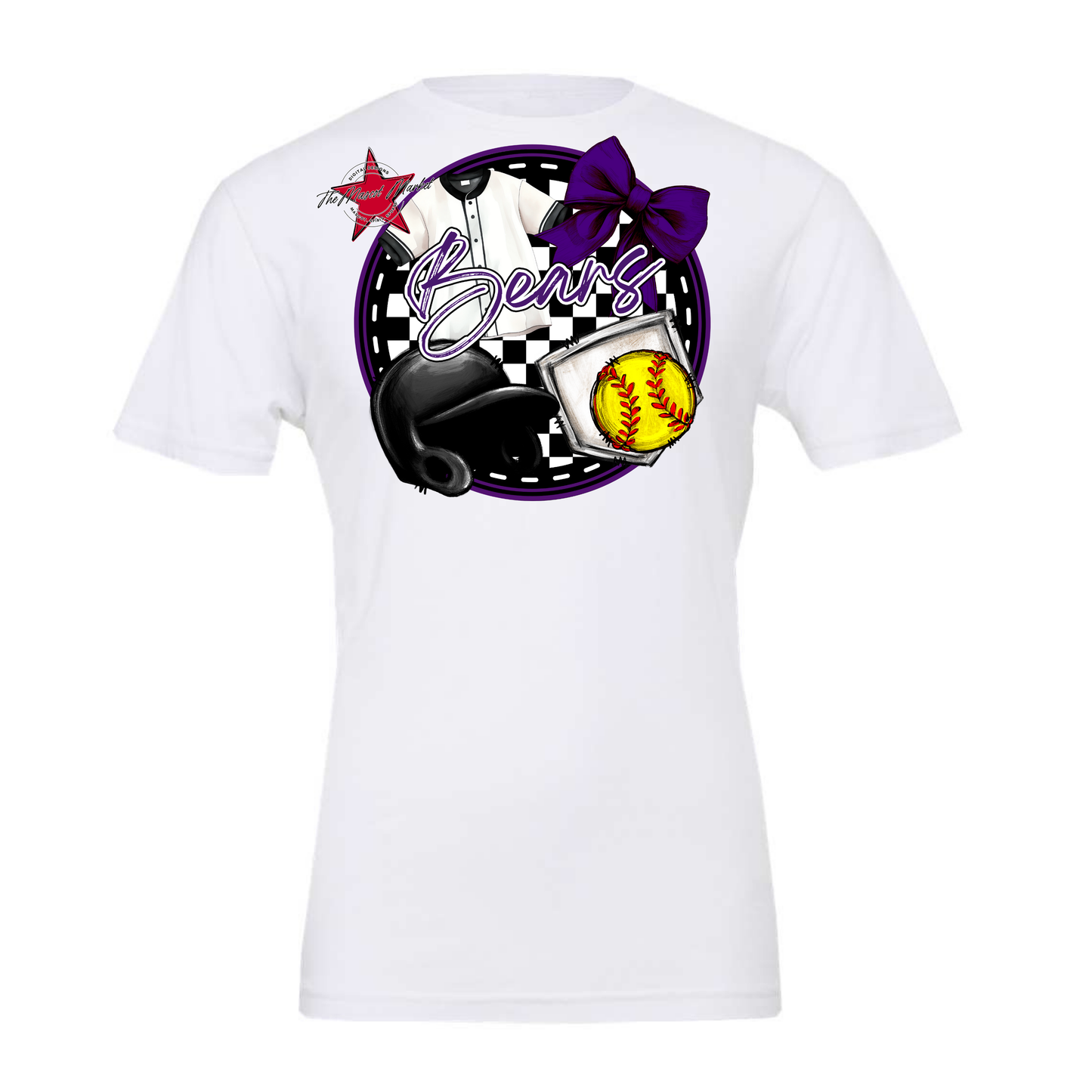 Bears Circle Softball Design-Purple