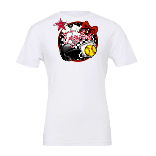 Eagles Circle Softball Design-Red