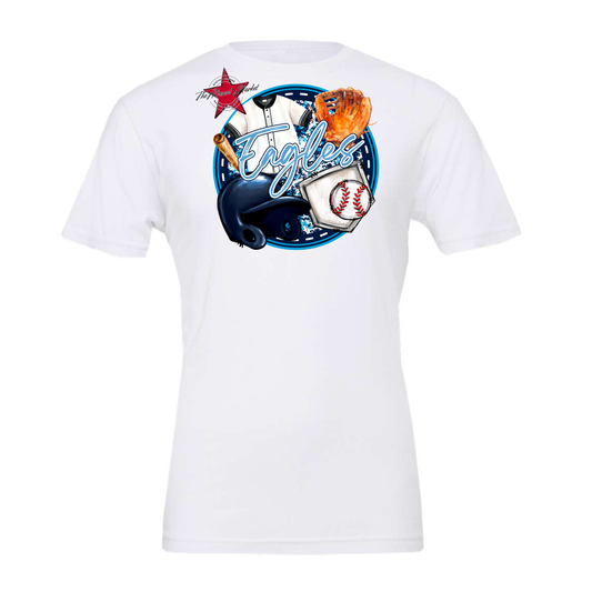 Eagles Circle Baseball Design-Navy-Carolina Blue