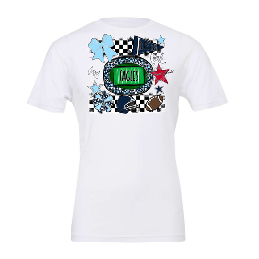 Eagles Checkers Spirit Design-Navy-Columbia Blue