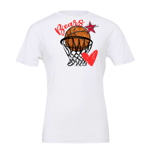 Bears Basketball Sequins w Net-Red