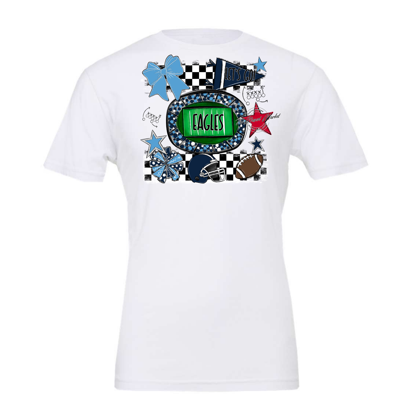 Eagles Checkers Spirit Design-Navy-Carolina Blue