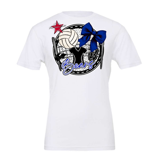 Bears Circle Volleyball Design-Blue